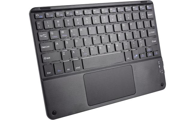 Wireless Bluetooth Keyboard, Ultra Slim Rechargeable Portable Cordless Keyboard with Touchpad 10 Inch Wireless Keyboard for iOS, Android, Windows, iPad, iPhone, Samsung (Black)